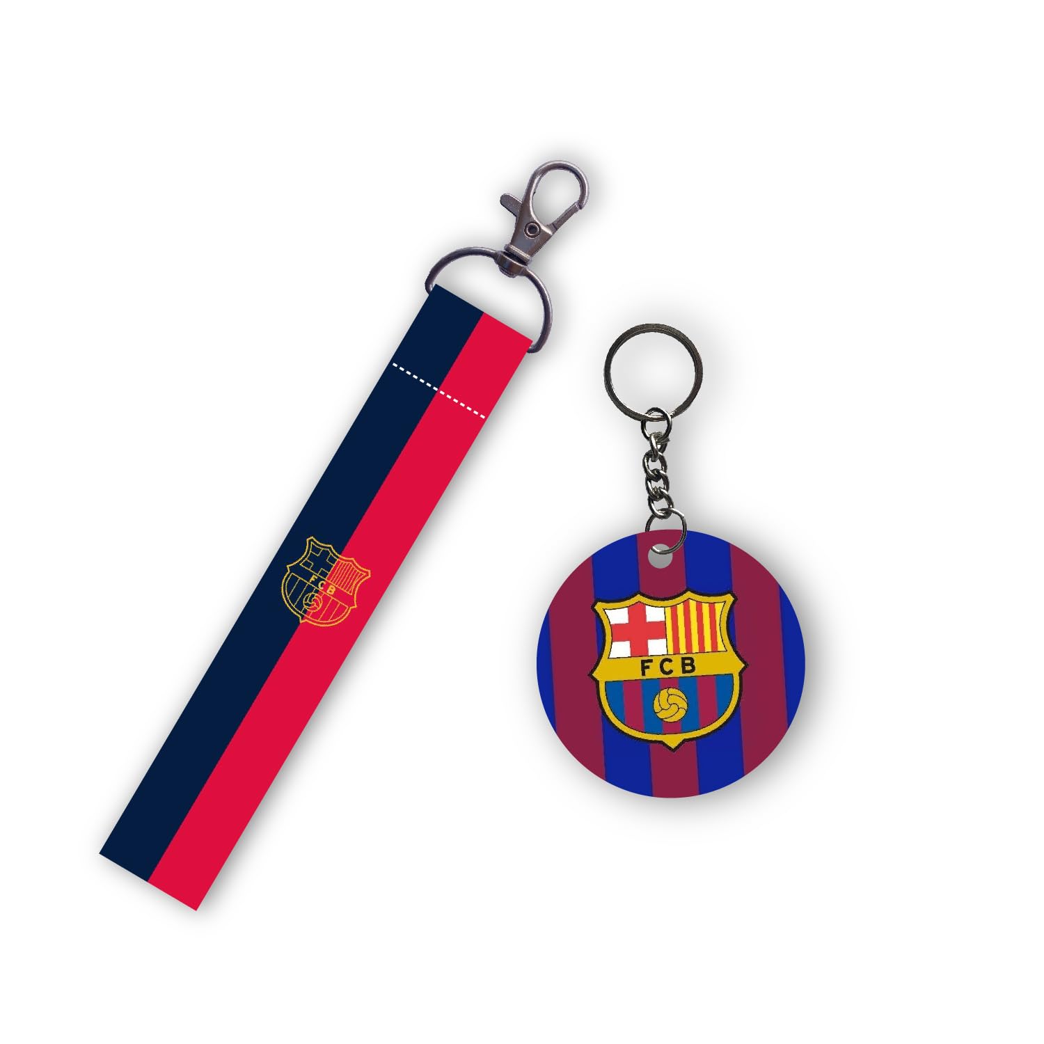 Combo Set Fc Barcelonaaa | Printed Keychain for Bike | Car | Bag | Key Chain for Men | Women | Boys Girls | Kids | Key Holder Key Tag Multicolored-image-27