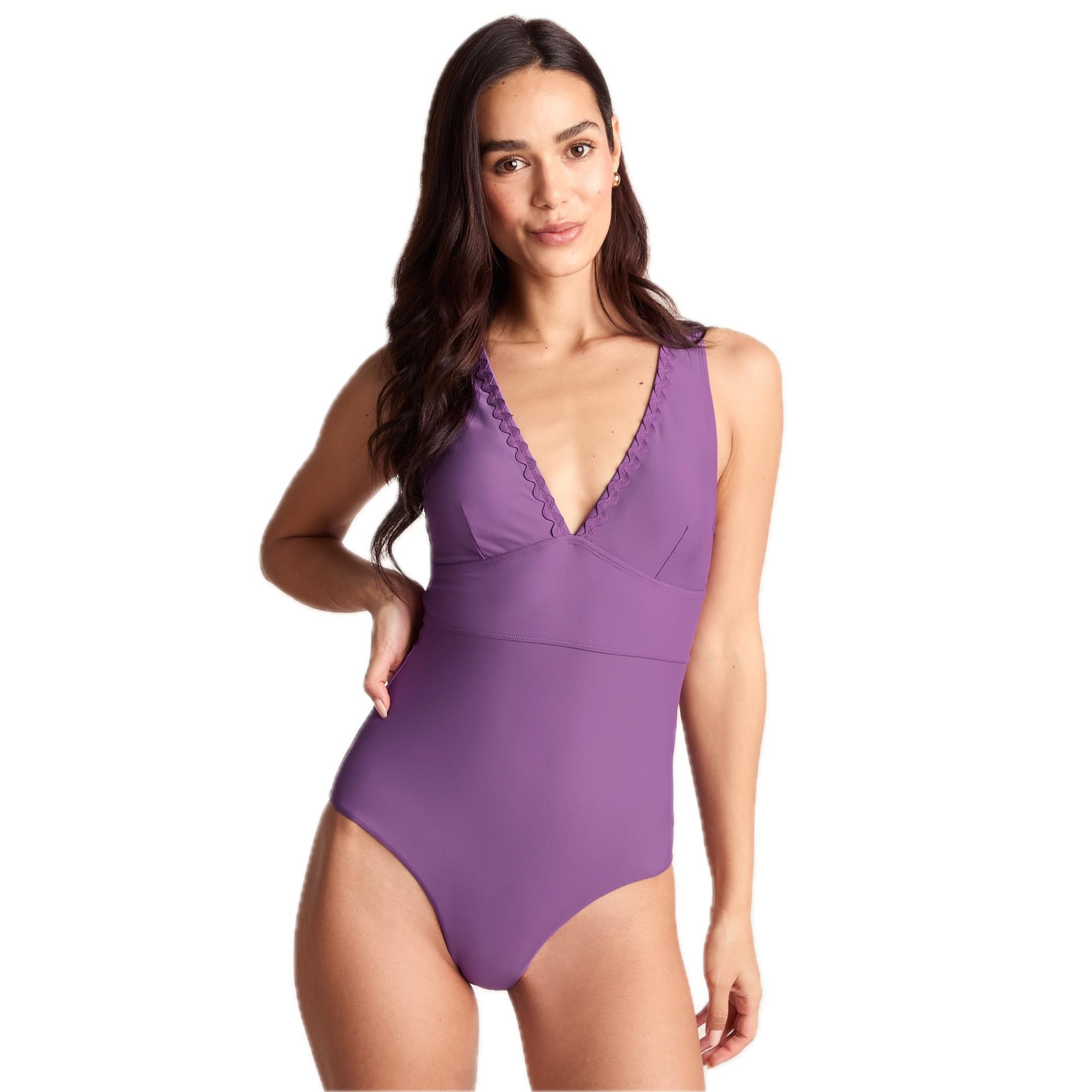 Tog24 Women's Purple 'Katerina' One Piece Mesh Lined Swimsuit In Size 10
