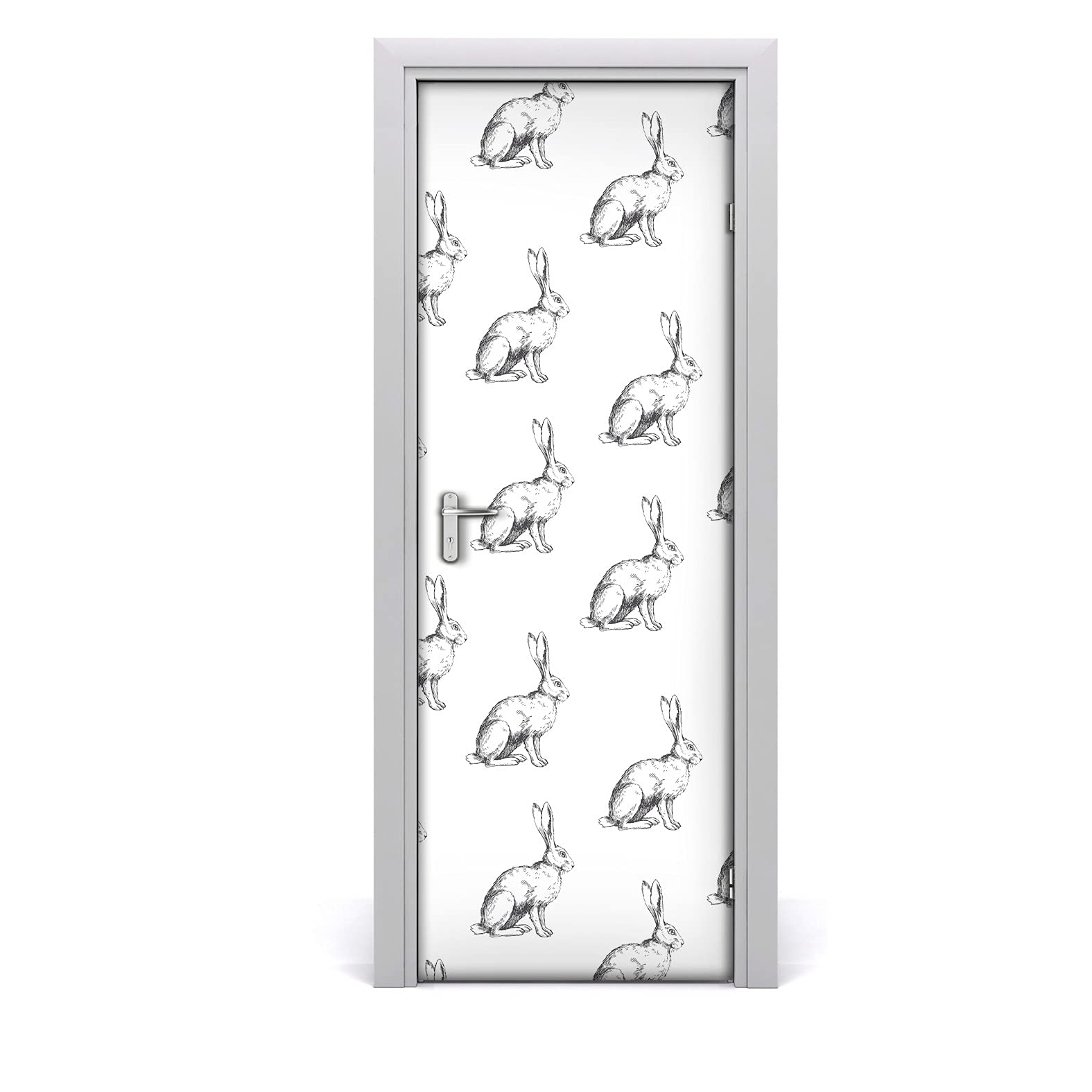 Papier peint pour porte lapins dessinés 77x200 Magic-Stick Coloray