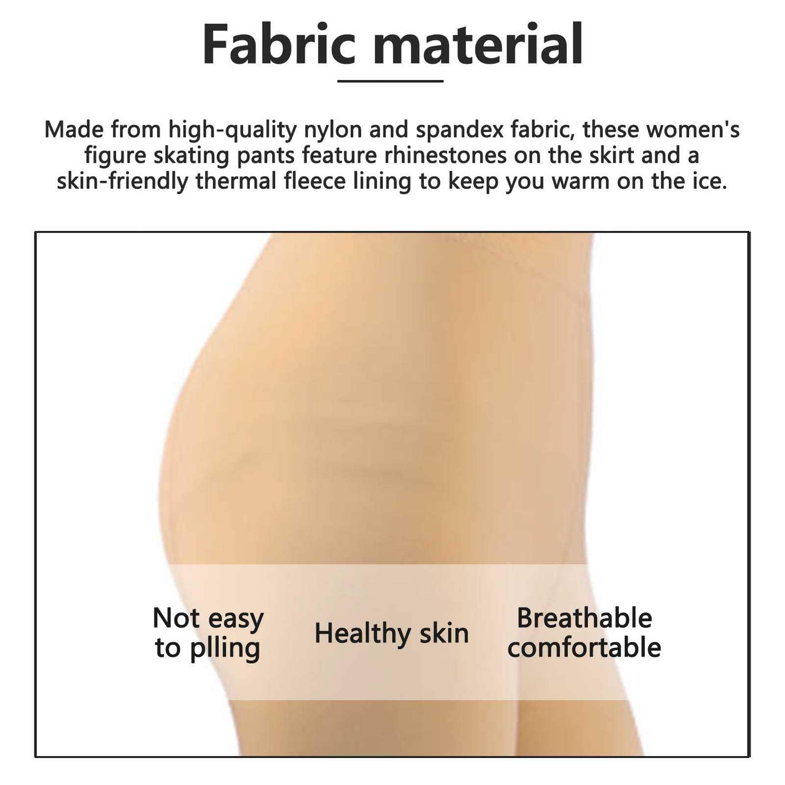 Genérico Medias De Patinaje sobre Hielo para Mujer, Medias sobre Las Botas, Pantalones De Patinaje Artístico De Alta Elasticidad con Hebillas Dobles(Size:S,Color:Piel)