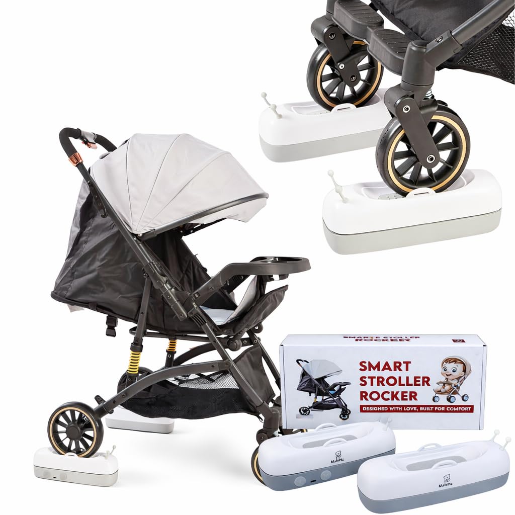 Smart Stroller Rocker for Baby – Automatic Parent-Like Rocking with Remote Control, 30/60/90 Min Timer, Type-C Rechargeable Battery (5 Hours), Fits Single-Wheeled Strollers