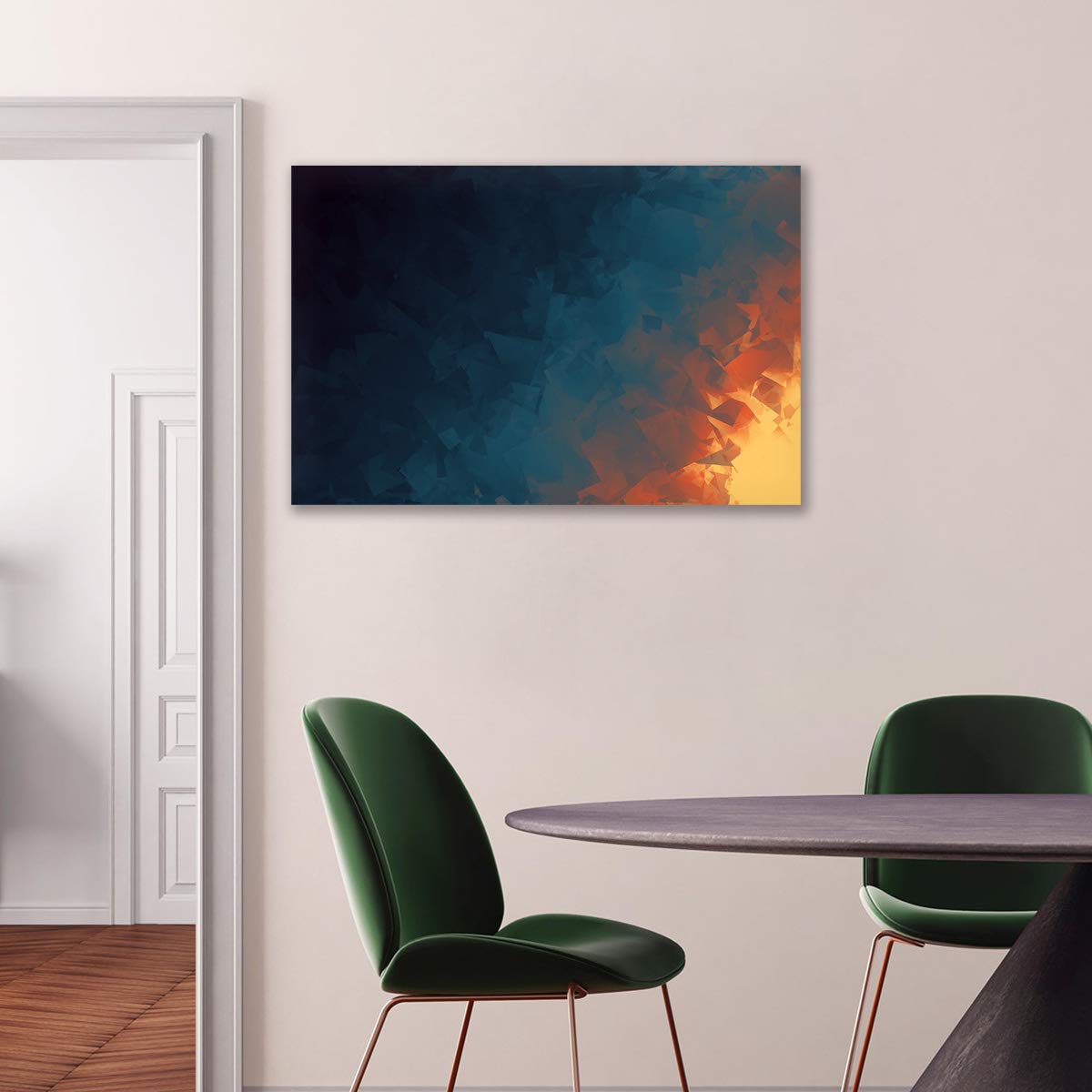 Impresión Del Cartel De La Lona De La Imagen Artística Abstracta Amarilla Oscura Azul Decoración Casera Moderna Arte De La Pared Pintura Decoración De La Sala De Estar (1,100_x_160_cm(Sin marco))