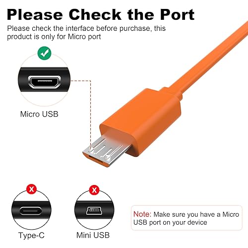 Miniatura 3 de Cable micro USB para altavoz JBL compatible con JBL Charge 3, Charge 2, Charge 2+, Flip 4, Flip 3, Flip 2, Pulse 3, Pulse 2, Go 2, Clip 2, Clip 2,