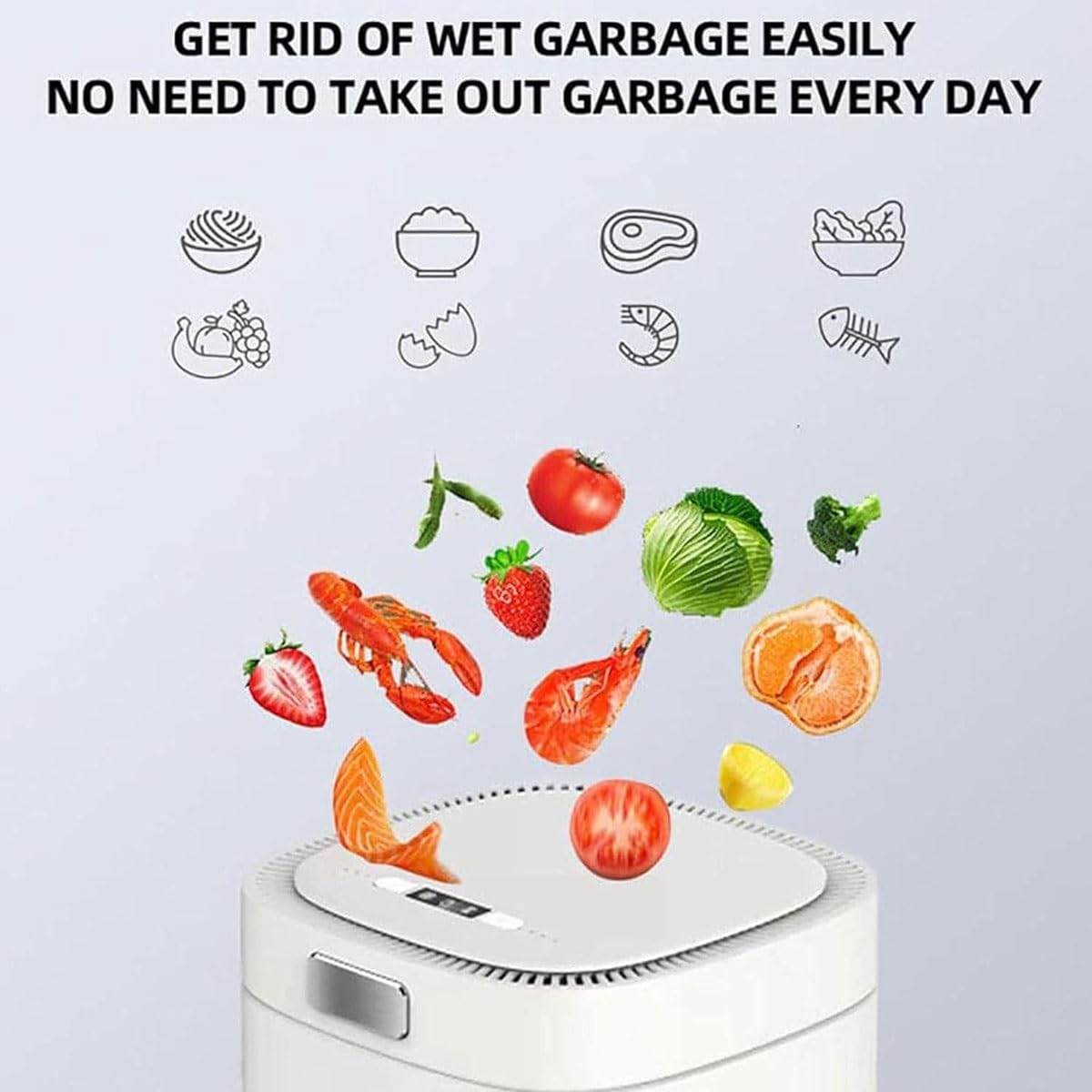 Cubo de compostaje eléctrico, compostador de cocina de 2,5 L con filtro de carbón activado, reciclador automático de residuos de alimentos para compostaje doméstico