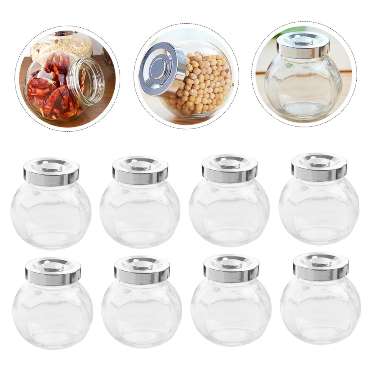 8 Stück Teedosen aus Glas mit Deckel Luftdichte Vorratsdosen für Küchenaufbewahrung Leicht und Praktisch für Trockenfrüchte und Tee
