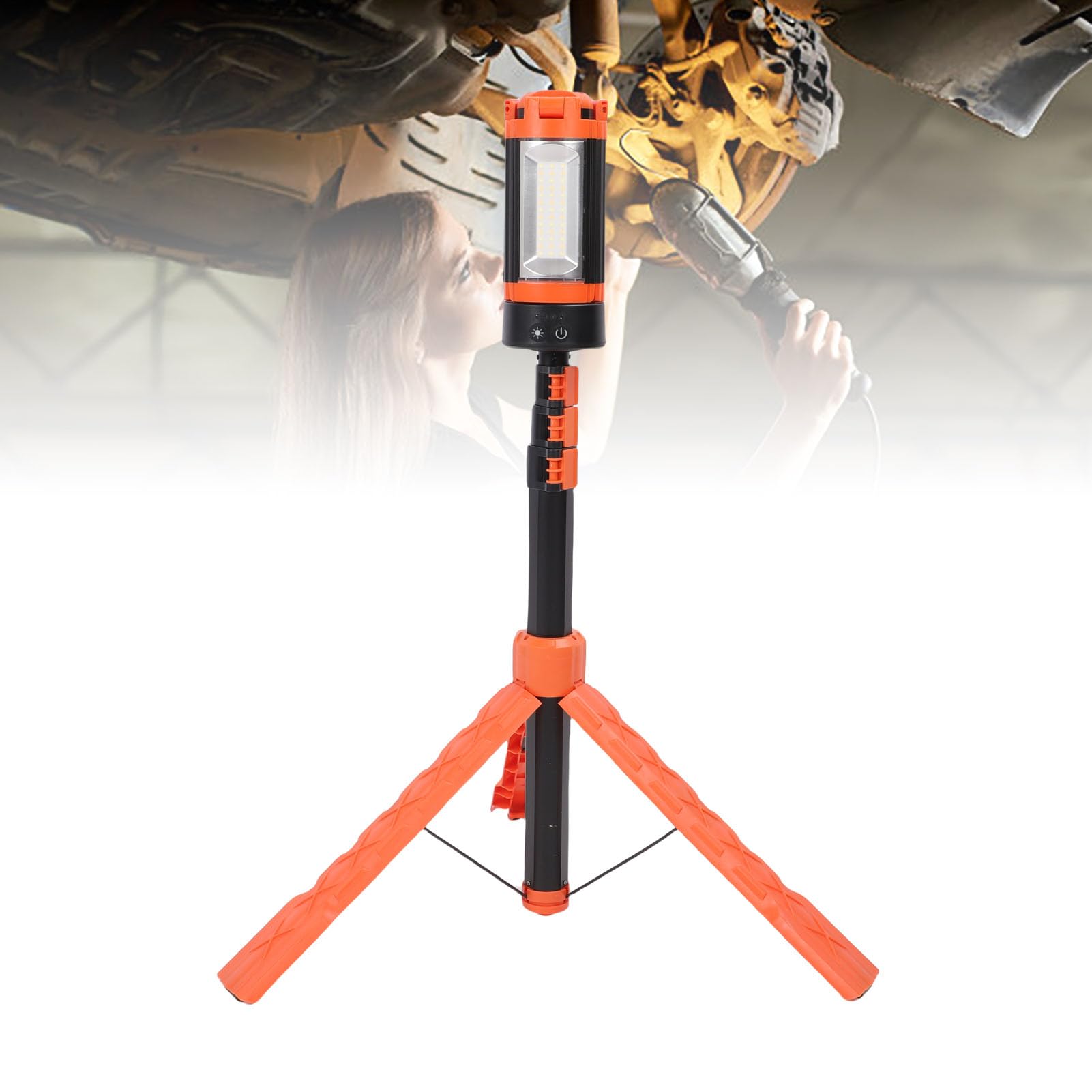 Ausla Wiederaufladbare Campingleuchte, ABS-LED-Arbeitsleuchte mit 9000-mAh-, 2600 Lm, 75 Bis 186 Cm Stativ, Magnetische Kabellose Arbeitsleuchte für Camping-Garage, Notfallreparatur