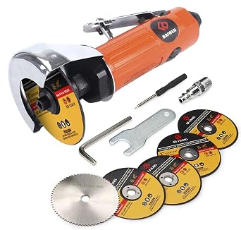 Air Cut Off Tool with 5Pcs 3-inch Die Grinder Cut-Off Wheels, Pneumatic Metal Sheet Cutting Tool, Heavy Duty Air Cutter Cut off Tool