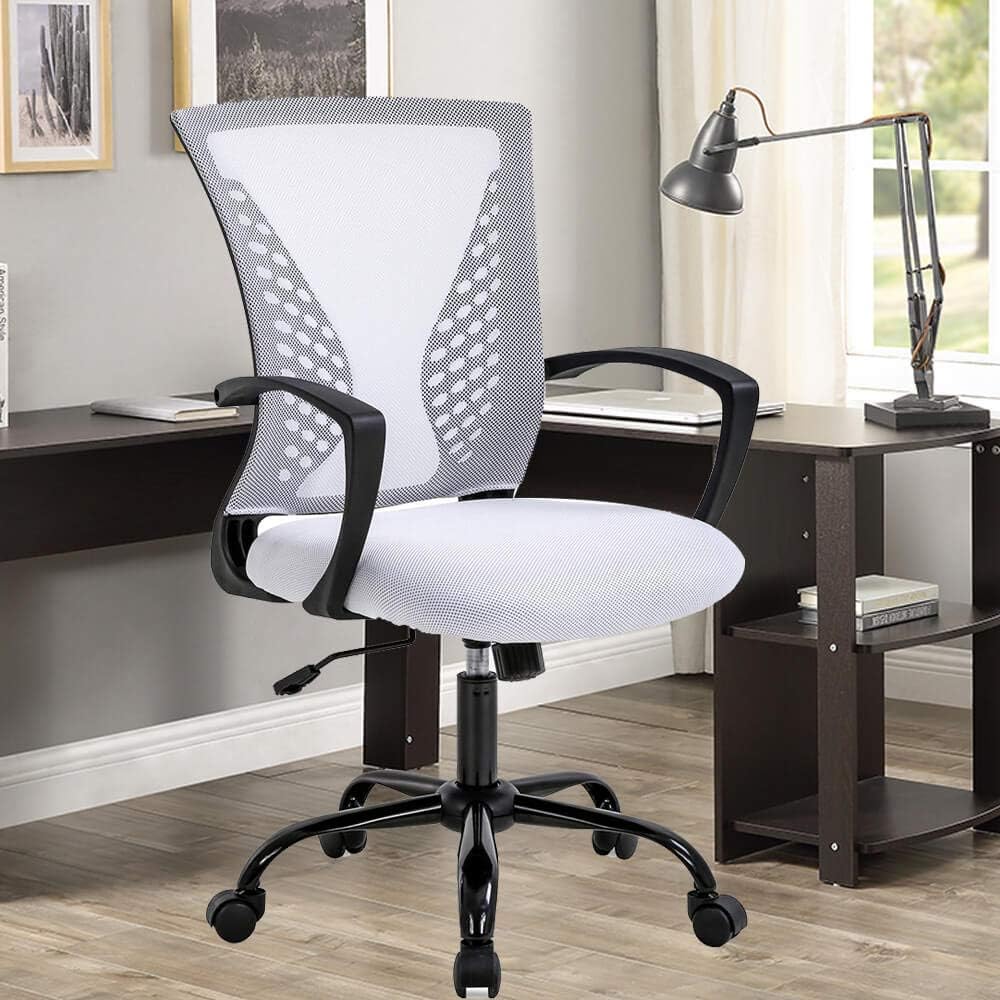Home Office Chair Ergonomic Desk Chair Mesh Computer Chair Lumbar Support Armrest Rolling Swivel Height Adjustable Mid Back