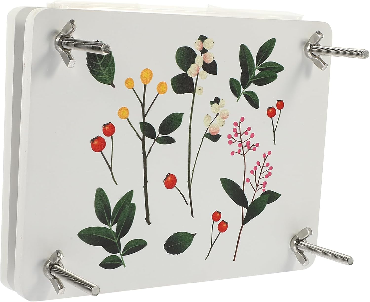 GARIOUANS Wooden Leaf Press Set with Embossing Device for DIY Plant Flower Pressing, Small Premium Flower Preservation Kit for Nature Lovers and Craft Enthusiasts, Handmade Plant Specimen