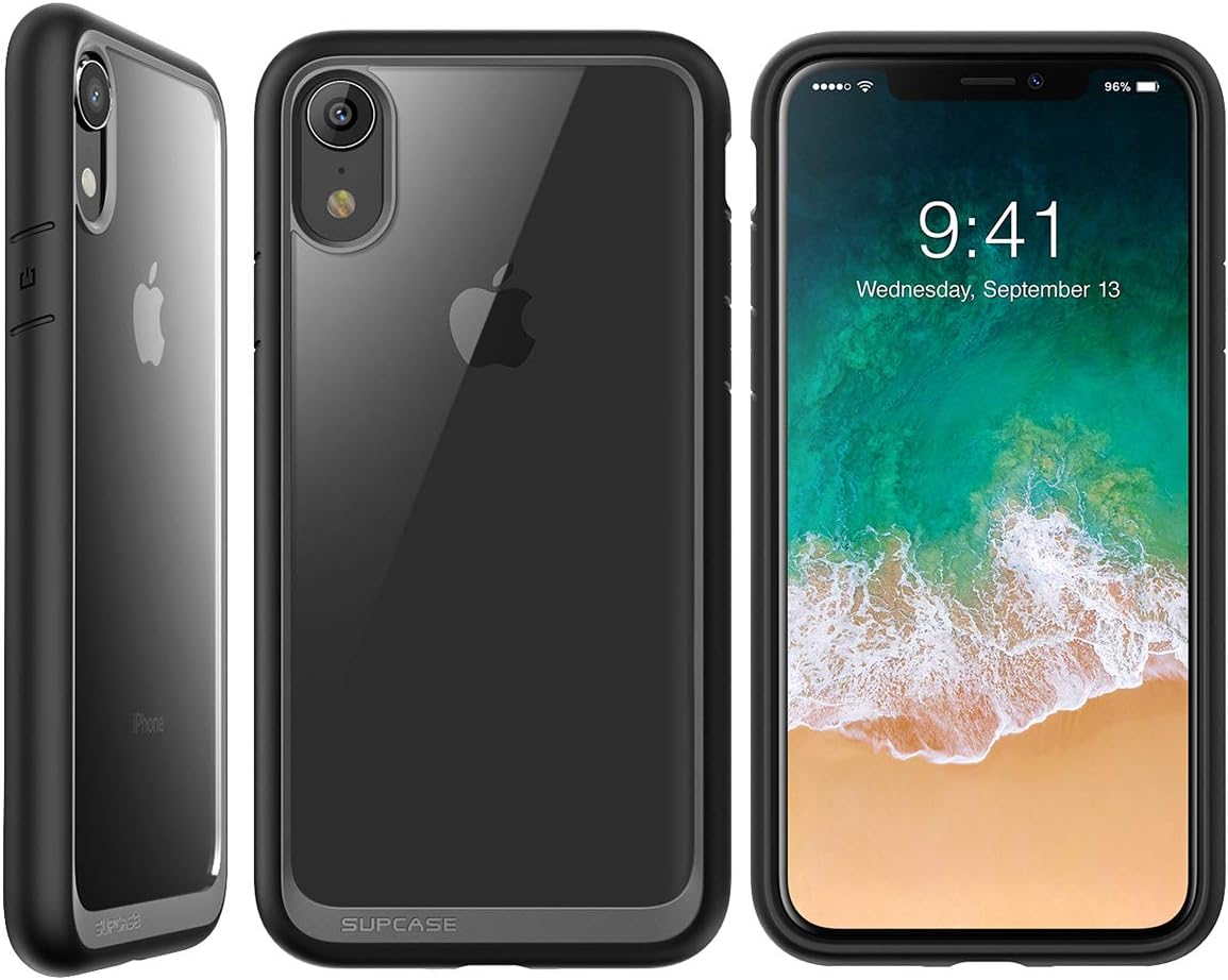 SUPCASE [Unicorn Beetle Style Series] Case for iPhone XR, Premium Hybrid Protective Clear Case for Apple iPhone XR 6.1 inch 2018 Release (Black)