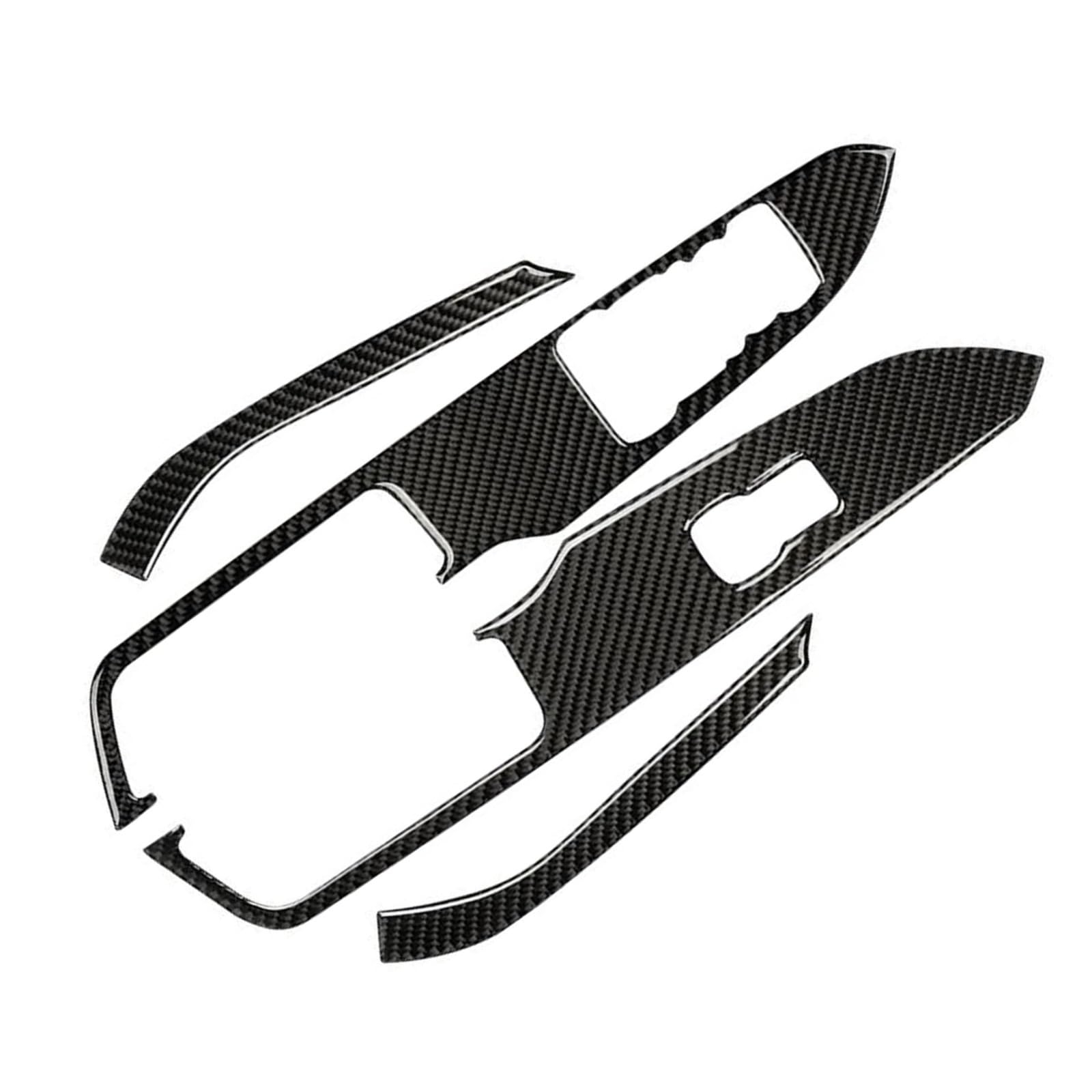 Car Windows Lifting Switch Control Panel Decoration Cover Trim Sticker for Ford for Mustang GT 2015-2021 OOPUHKSY(Black(LHD))
