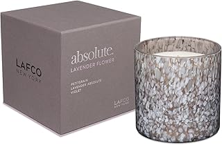 Signature Candle, Lavender Flower - 15.5 oz - 90-Hour Burn Time - Reusable, Hand Blown Glass Vessel - Made in The USA