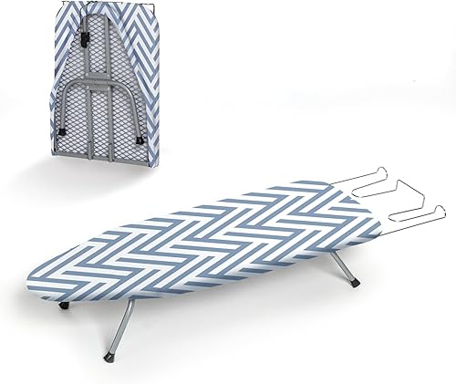 Miniatura 8 de Tabla de Planchar de Mesa con Soporte para Plancha, RAINHOL Tabla de Planchar Pequeña Plegable con Funda y Almohadilla, Mini Mesa de Plancha