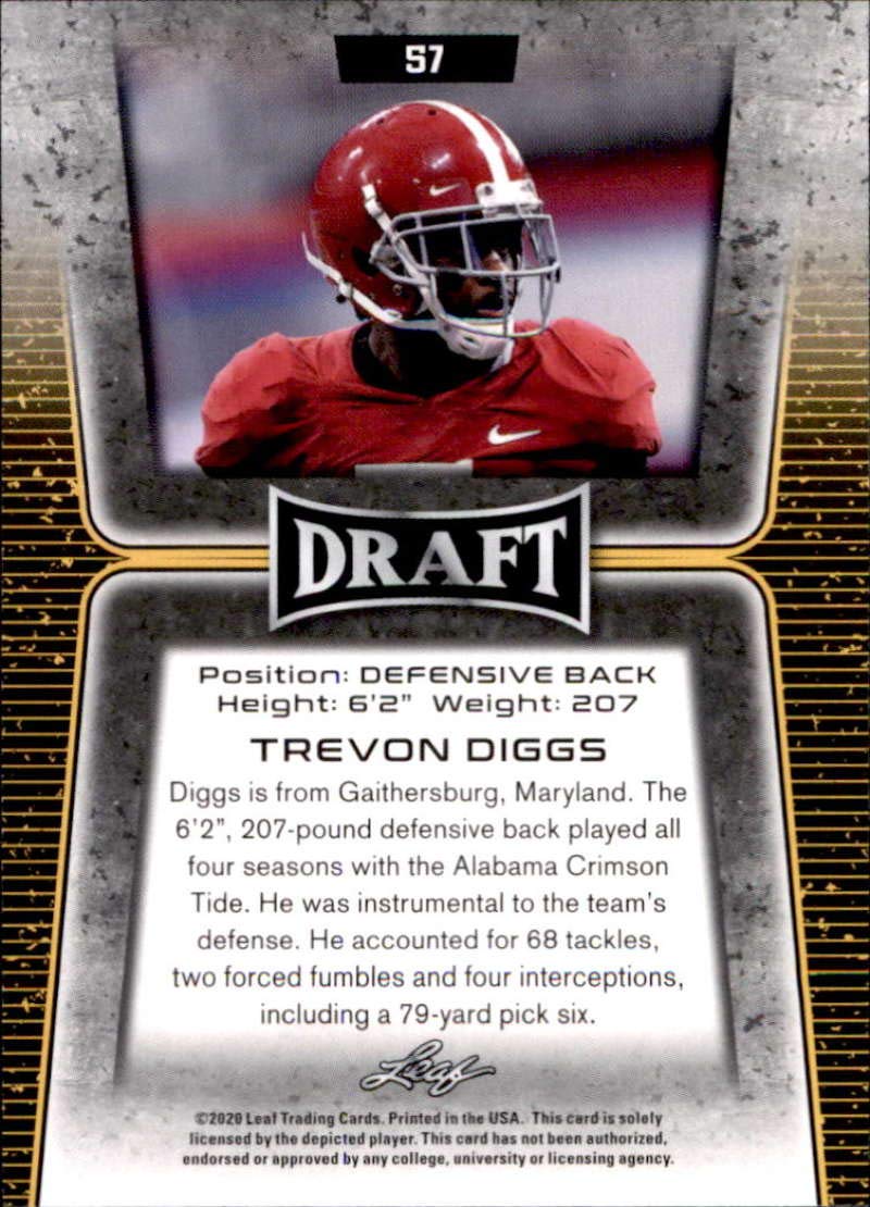 Amazon.com: 2020 Leaf Draft #57 Trevon Diggs Rookie Football Card :  Collectibles & Fine Art
