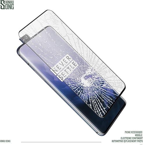 Miniatura 6 de Paquete de 3 protectores de pantalla para One-Plus 7 Pro, antiarañazos, dureza 9H, cobertura completa para One-Plus 7 Pro Black Bordes de seda con