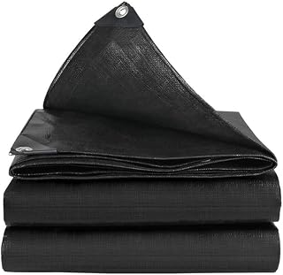 Tarpaulin Waterproof Heavy Duty - Universal Black Tarp Sheet - Premium Quality Cover Made of 160gram/m? PE Ground Sheet Tarp Sheet Cover(Size:3x3m) ()