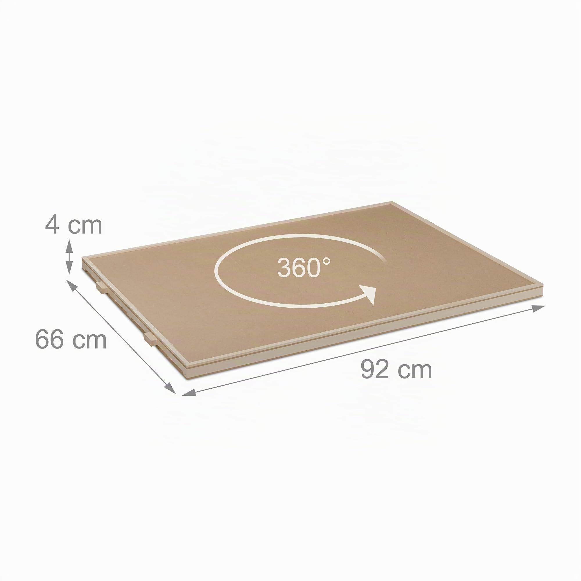 Relaxdays Tavola Porta Puzzle, 1000 Pz, Vassoio Rotante con 4 Cassetti Magnetici, Tavolo da Gioco in Legno, Naturale