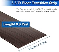 Vista 6 de Tira de Transición de Piso Autoadhesiva, Tiras Cubrepiso de Laminado de Vinilo de 3" de Ancho, Divisores Planos de Transiciones, Diseño Elegante