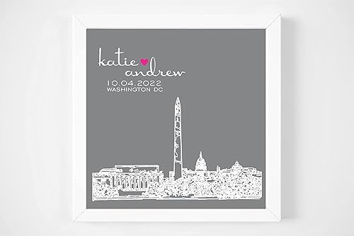 Miniatura 4 de Custom Wedding Couple Skyline Map Art Print, FRAMED ART, Wedding gift, Personalized & Customized, Engagement Gift, Anniversary Gift, Valentines day
