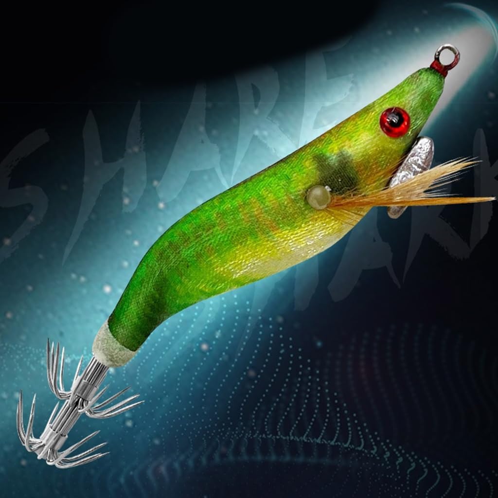 8Pcs Shrimp Lure Baits Squid Fishing Lures Glow Jigs Hook 7.8cm Artificial Hard Baits Squid Jigs Cuttlefish Hook