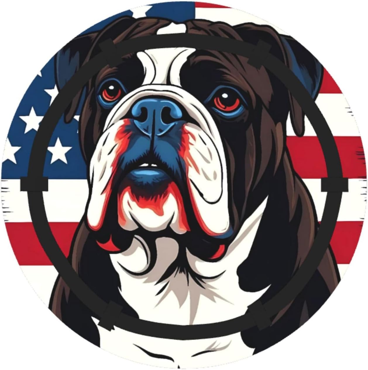 Patriotic Bulldog Art Pattern Foldable Camping Tote Bag Picnic Blanket Bag Portable Beach Mat Tote Waterproof Outdoor Picnic Mat Carry Bag