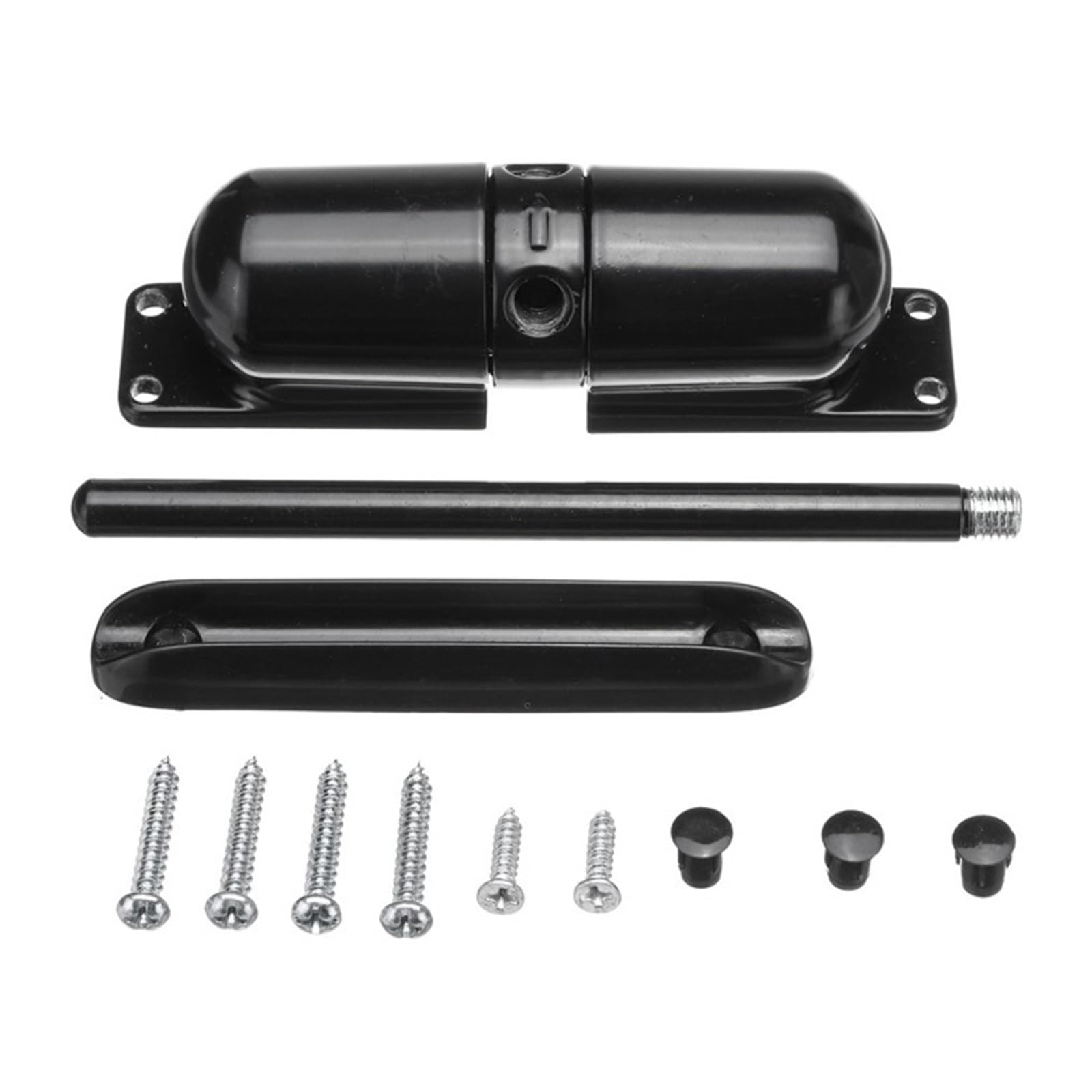 SWENEEN Zinc Alloy Track Spring Automatic Invisible Door Closers Automatic Mounted Door Stops Adjustable Surface Door Closer Easy For Home Commercial Use (Black),Black
