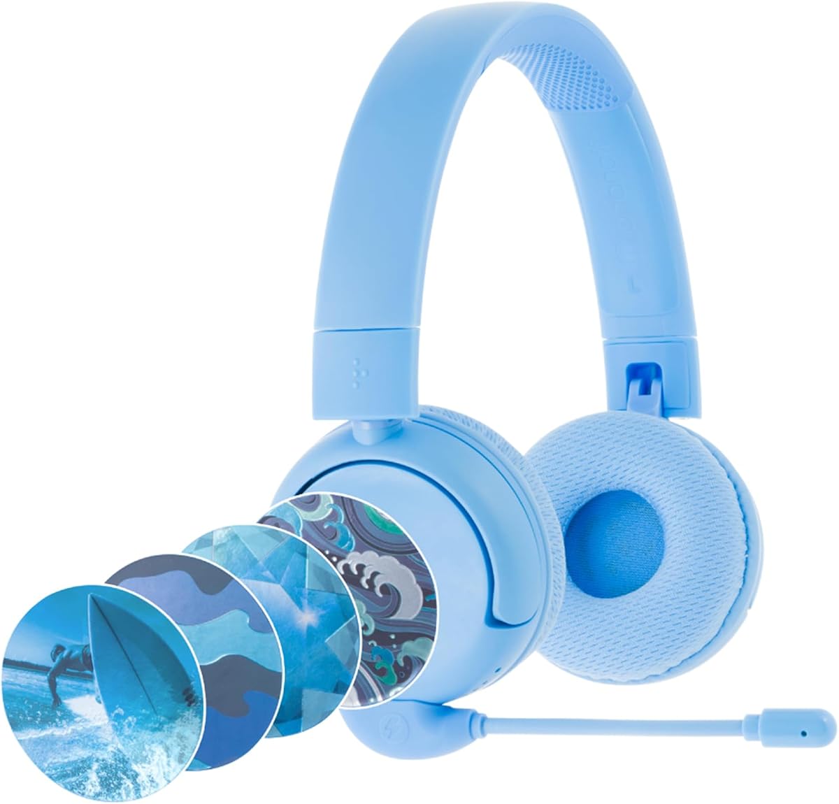 Hechos para Amazon Auriculares Bluetooth para niños con micrófono boom | Azul
