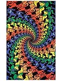 Sunshine Joy Grateful Dead 3D Dancing Bears Spiral Tapestry Tablecloth Wall Art Beach Sheet Huge...