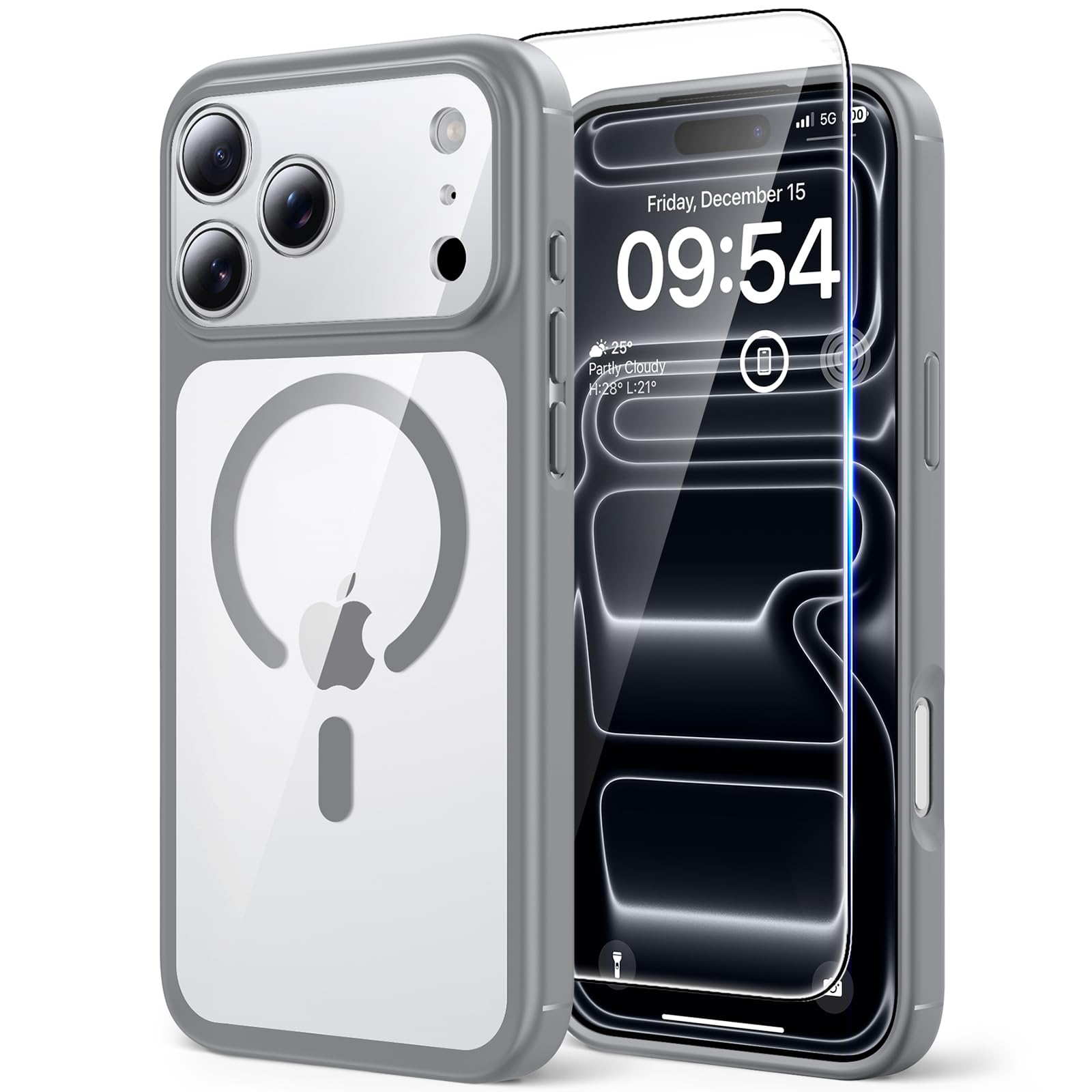 TAURI Funda para iPhone 13/iPhone 14, Compatible con MagSafe [No amarillea] con Vidrio Templado, Carcasa Nueva para iPhone 13/iPhone 14,Funda Ultra Fina antichoque - Transparente — view 60