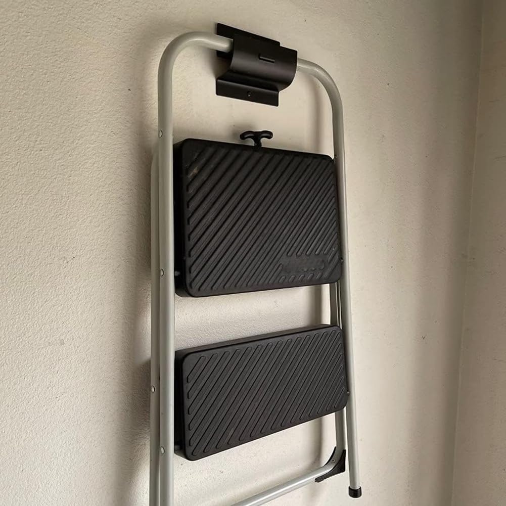 Percha de Escalera de Alta Resistencia, de Escalera de Montaje en Pared para Almacenamiento de Escaleras, Perchas de Carretilla para Pared de Garaje, 1 Paquete