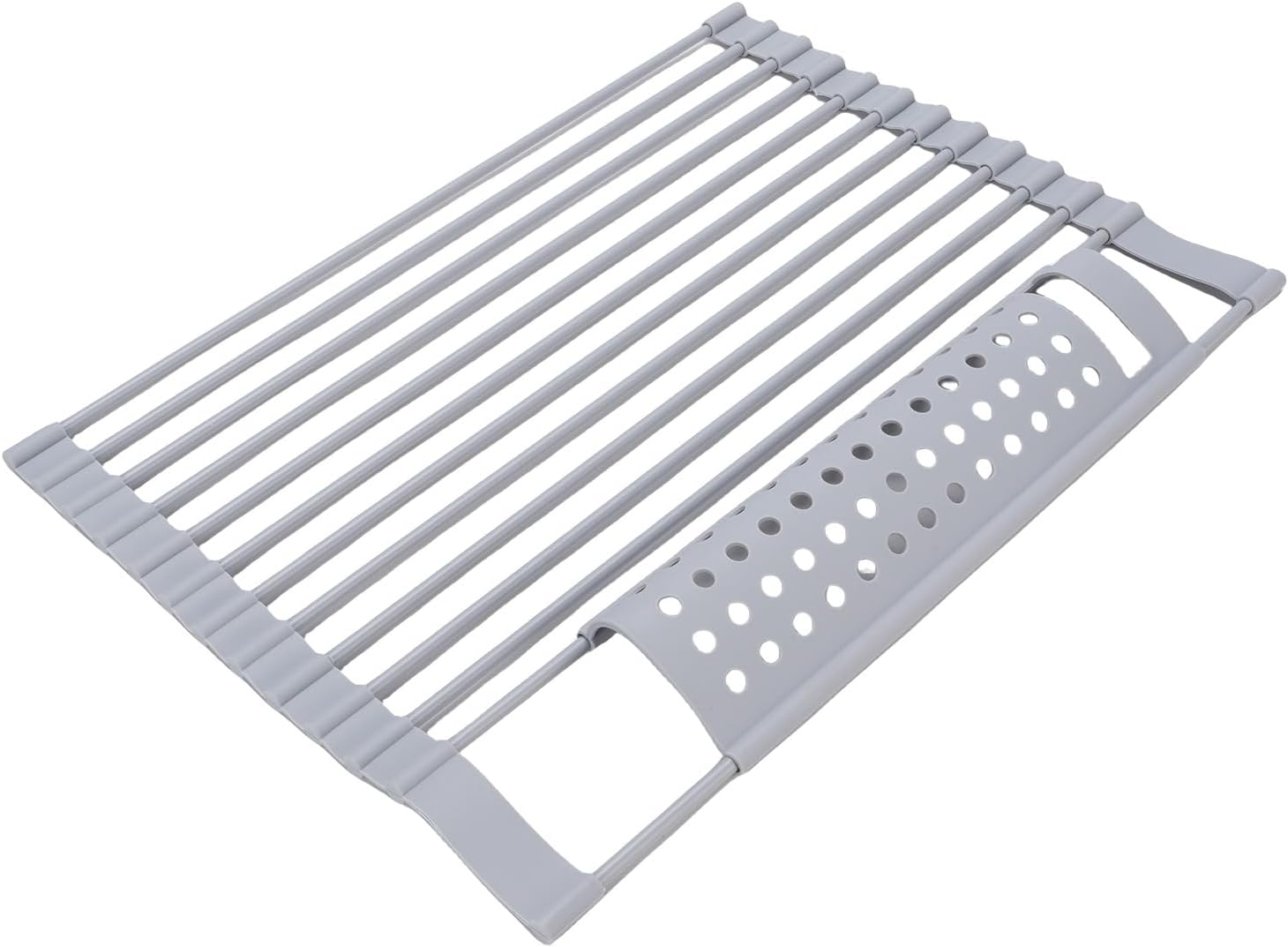 Dish Drying , Foldable Non-Slip Sink Drying Mat with Utensil Holder for Kitchen (L)