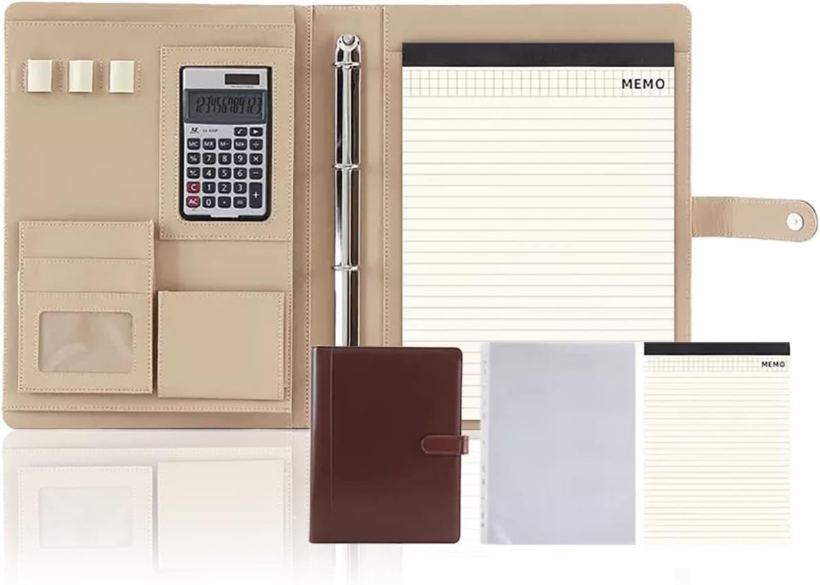 VHJdtE Folder, S Binder Superior Vegan Leather Business Planner for School Office Conference Notepad(Brown a)