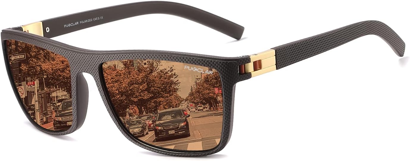 PUKCLAR Polarized Sunglasses for Men Lightweight TR90 Frame UV400