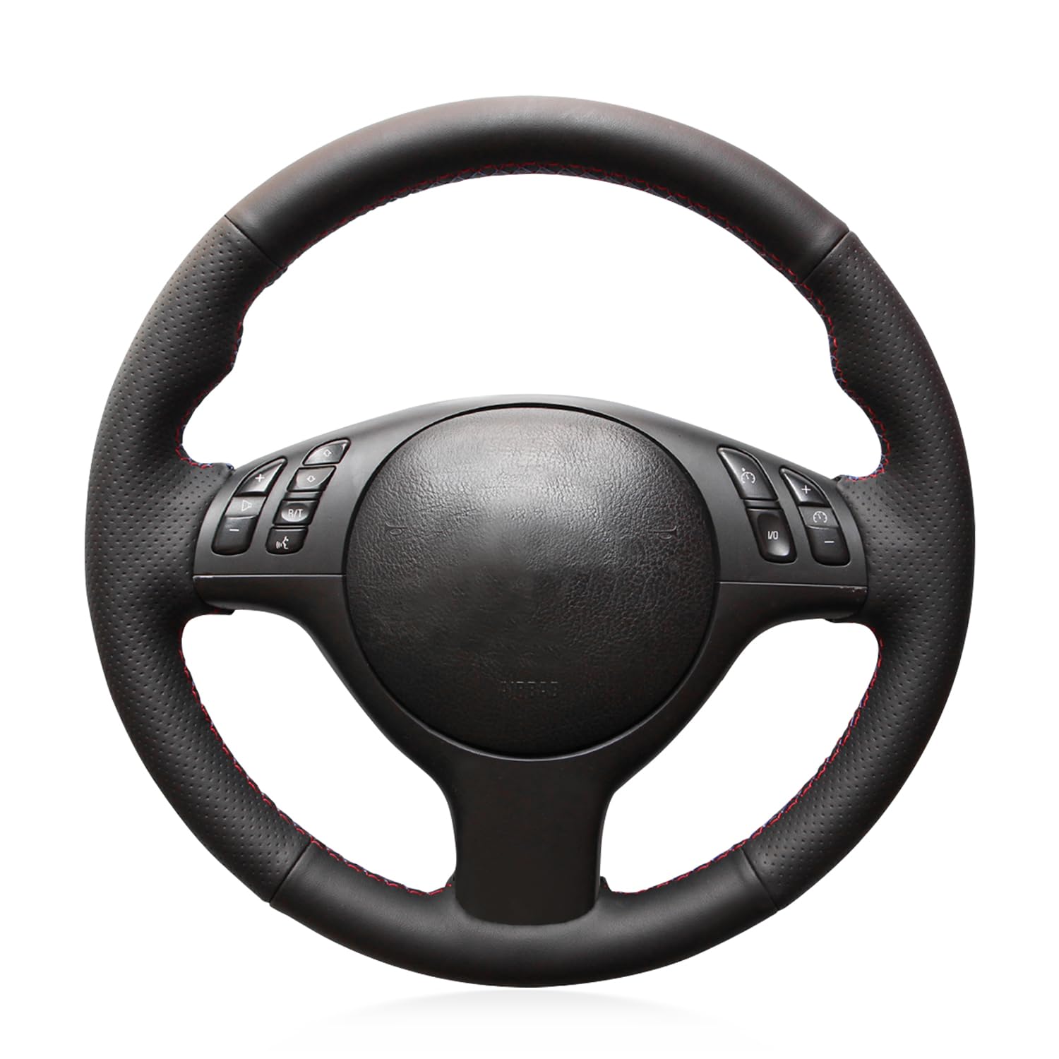 MEWANT Funda de Volante a Medida para Coser BMW M3 | E46 E39 330i 540i 525i 530i 330 Ci M3 Personalizada Hecha De Cuero Sintético Cuero De Microfibra Coser a Mano Kunstleder