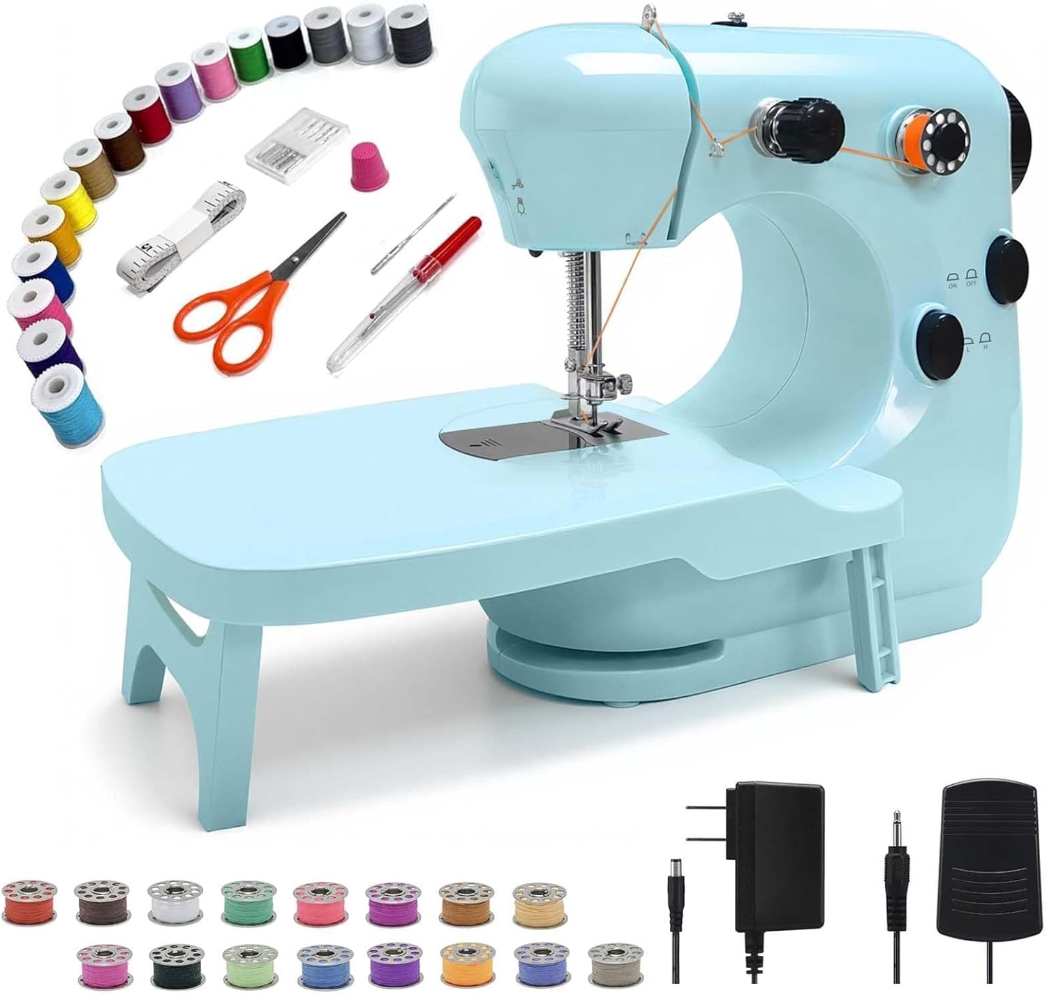 301FRJ Sewing Machine Kits for Home & School | Beginner-Friendly 2-Speed Mini Machine for DIY Crafts, Household Repairs & Fun Skill-Building with Kids & Adults