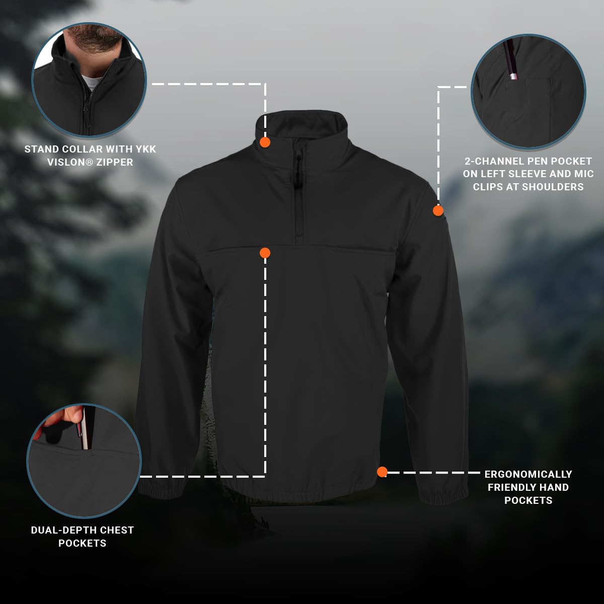 Propper Długi rękaw Uniseks Propper® 1/4 Zip Soft Shell Job Shirt