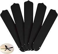 Lineshading 5-Pack Black Waterproof Replacement Blades for 42" Ceiling Fans - Weatherproof, Pre-Drilled, Indoor/Outdoor Use