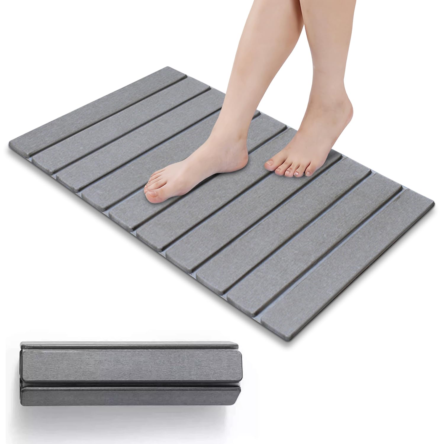 Tapis de bain diatomite naturel, adieu aux glissades