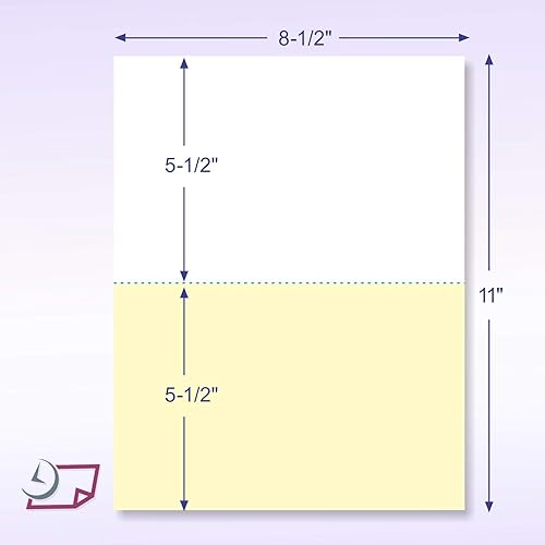 Miniatura 3 de NextDayLabels - Paquete de 500 hojas de papel perforado de 2 partes de 8-12 x 11 pulgadas, ideal para facturas, recibos, declaraciones, etc.