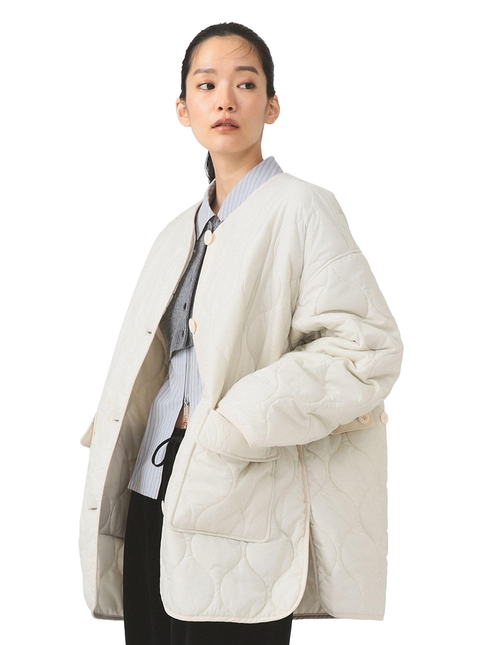 Amazon.co.jp: [レイビームス] ブルゾン キルティング ノーカラー