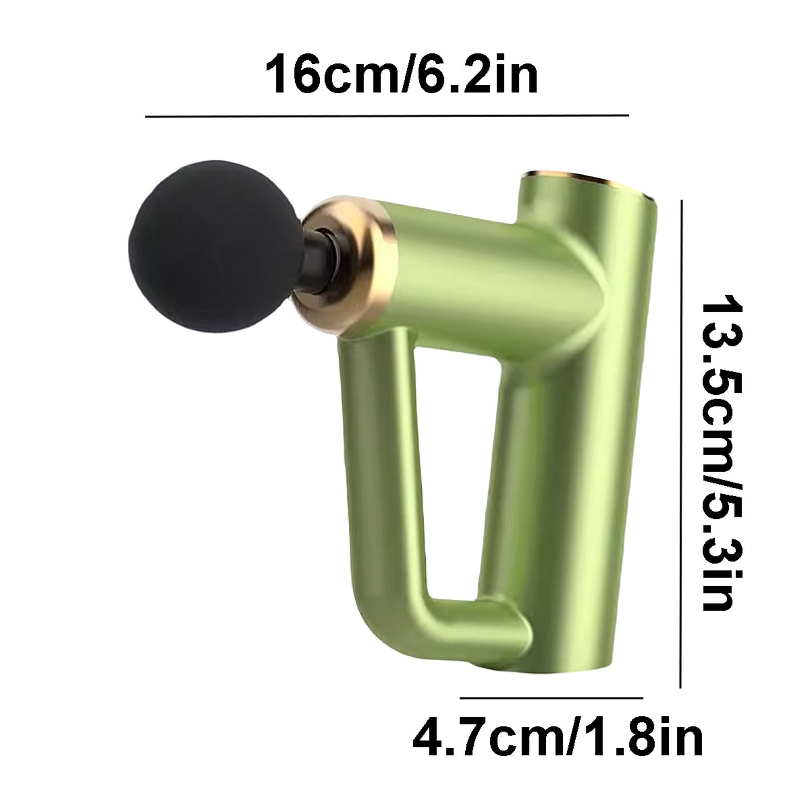 Muto Pistola for massaggio in plastica con 6 velocità e 4 testine massaggianti, massaggiatore for tessuti profondi ricaricabile, massaggiatori portatili portatili compatto(Groen)