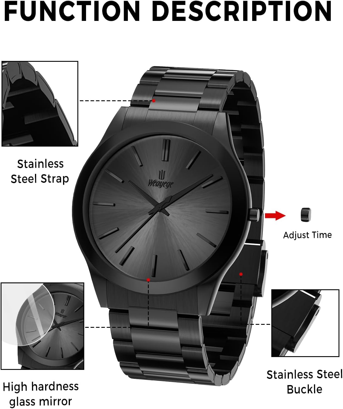 Men Watches Fashion Stainless Steel Analog Quartz Watches Business Waterproof Wristwatch,Best Gift for Men