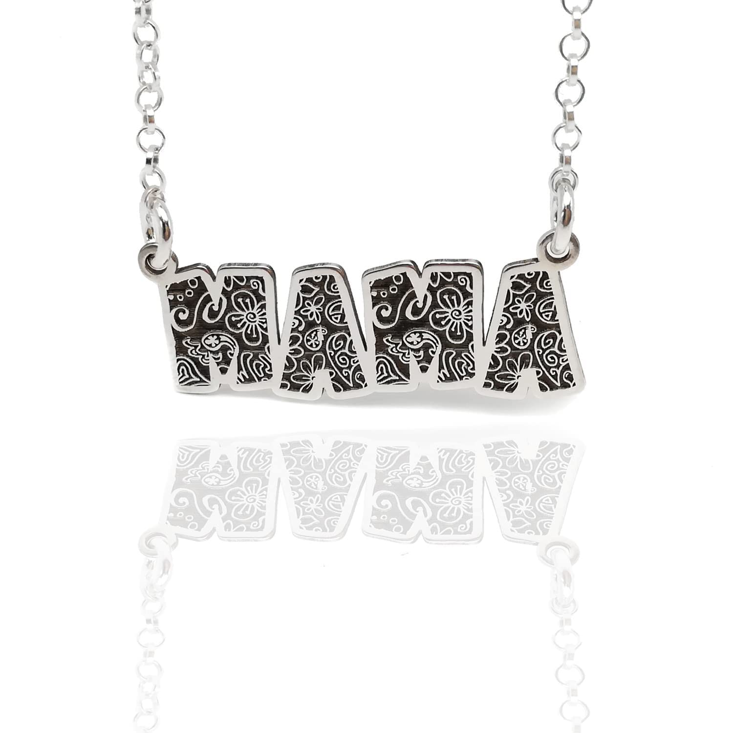 Collar para Mujer personalizado MAMA | ABUELA | MADRINA. Fabricado en Plata de Ley 925/1000. Día de la Madre San Valentin Navidad. Detalle Personalizado