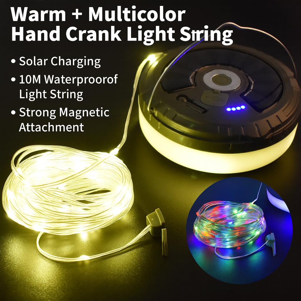 WITFAMILY 10M Solar Camping String Light, Waterproof Portable Outdoor String Light with 8 Lighting Modes - Image 4