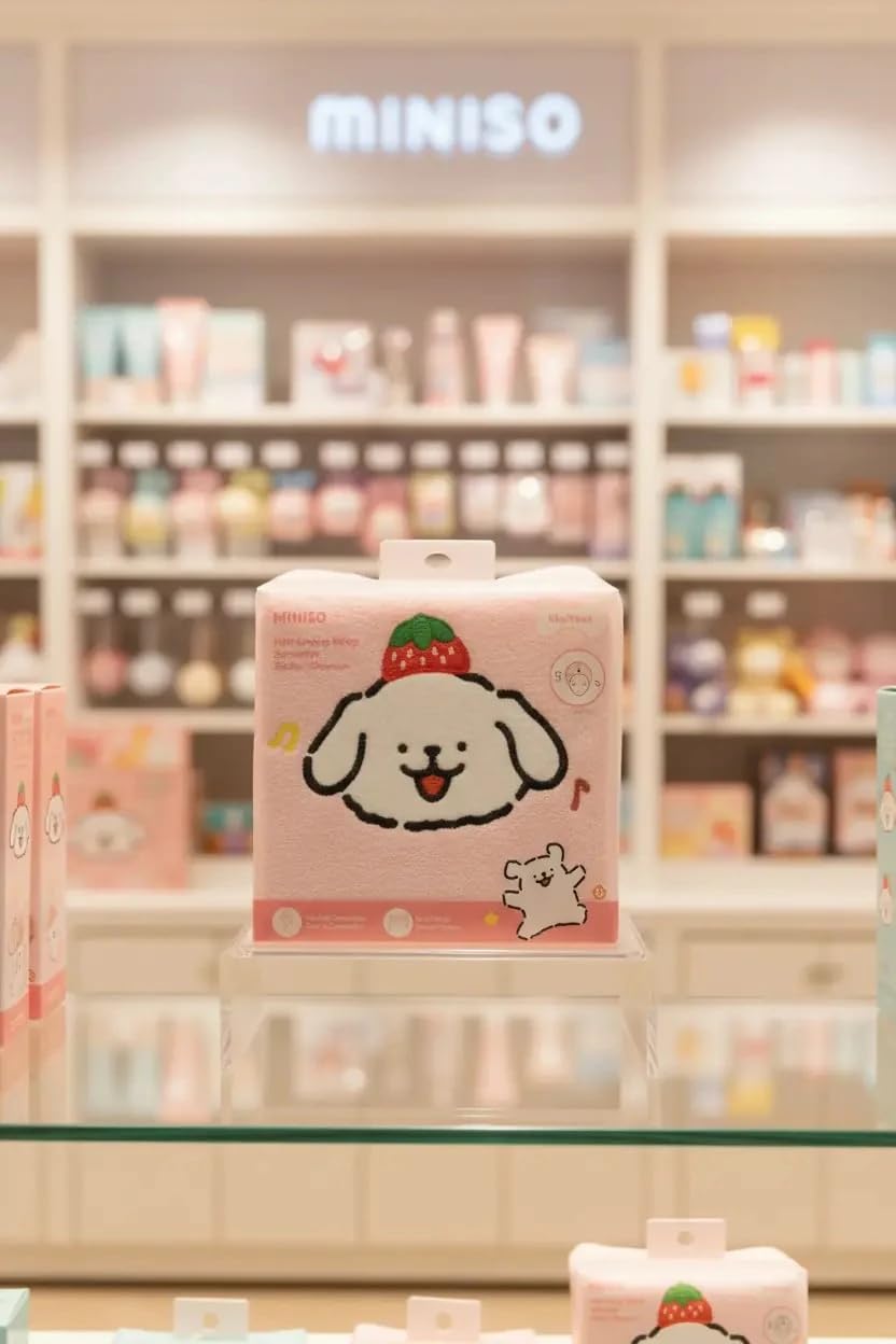 Miniso Lisanslı Maltese Serisi Nakışlı Saç Kurutma Havlusu – Yüksek Emici & Yumuşak Dokulu