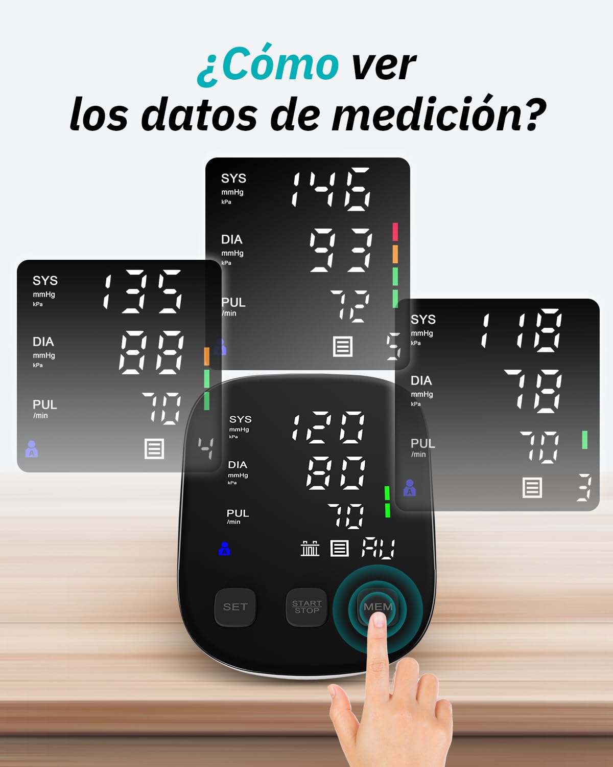 HealthTree Tensiómetro de Brazo,Monitor Presión Arterial Digital para Hogar | Brazalete Grande de 8.5"-16.5"— Pantalla LED de 5.5", Monitorear el Pulso y Frecuencia Cardíaca, Seguimiento de Memoria 2x90
