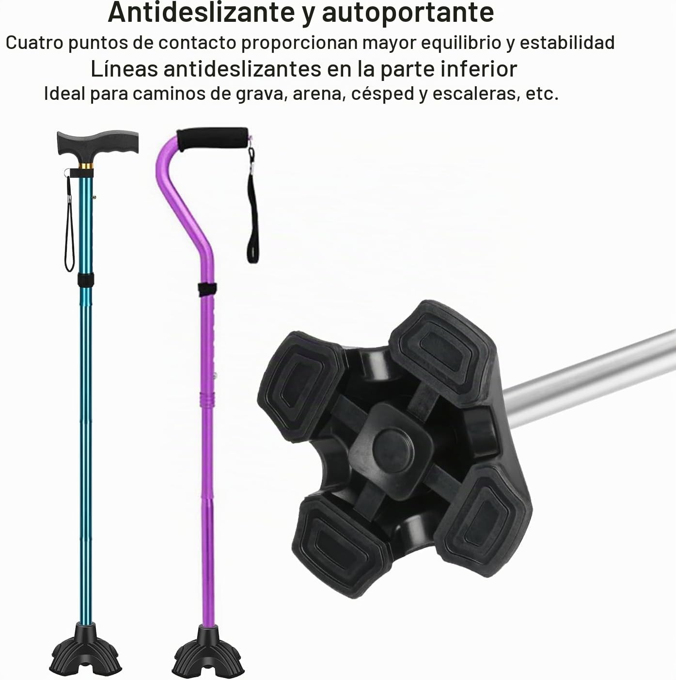 supregear Tacos Muletas Independiente 19 mm, Antideslizantes Contera de Goma para Muletas y Bastones, Tacos de Goma Bastones, Negro, 2 Piezas