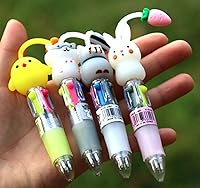 Vista 3 de 8 bonitos bolígrafos de animales, 4 en 1, retráctiles, multicolor, bolígrafos multicolor para oficina, escuela, hogar, bolígrafos divertidos