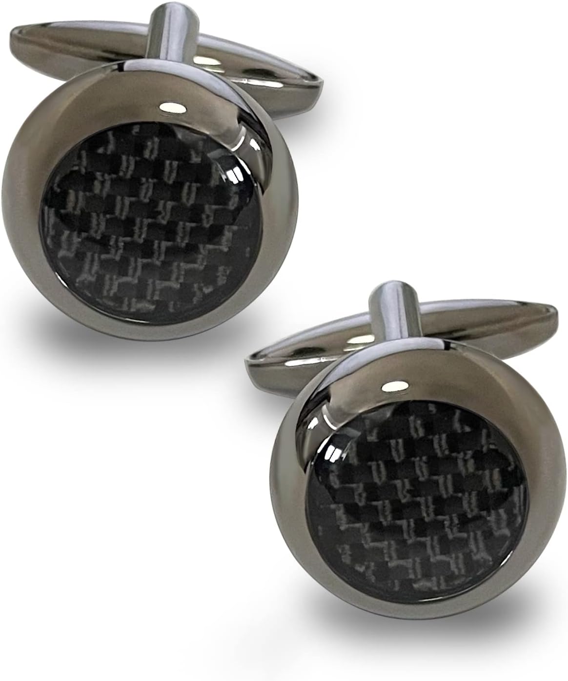 MERIT OCEANBlue Navy and Black Shinny Lattice Carbon Fiber Cuff Clinks for Mens Shirt Slim Fit with Box for Business Wedding Gifts