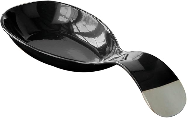Premier Housewares Spoon Rest For Kitchen Black Enamel Spoon Holder / Utensil Rest Smooth Coating Teaspoon Rest Tough Stainless Steel Spoon Rests 18 x 20 x 4